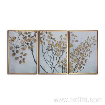 Multi-panel Modern Asian branches floating canvas